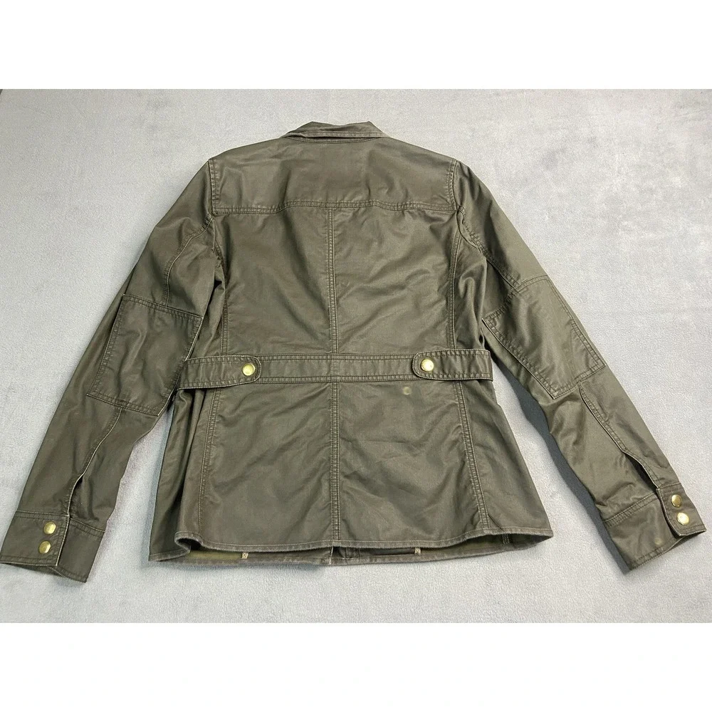 J‎ Crew Jacket Womens Medium Green Waxed The Downtown Outdoors Military Grunge